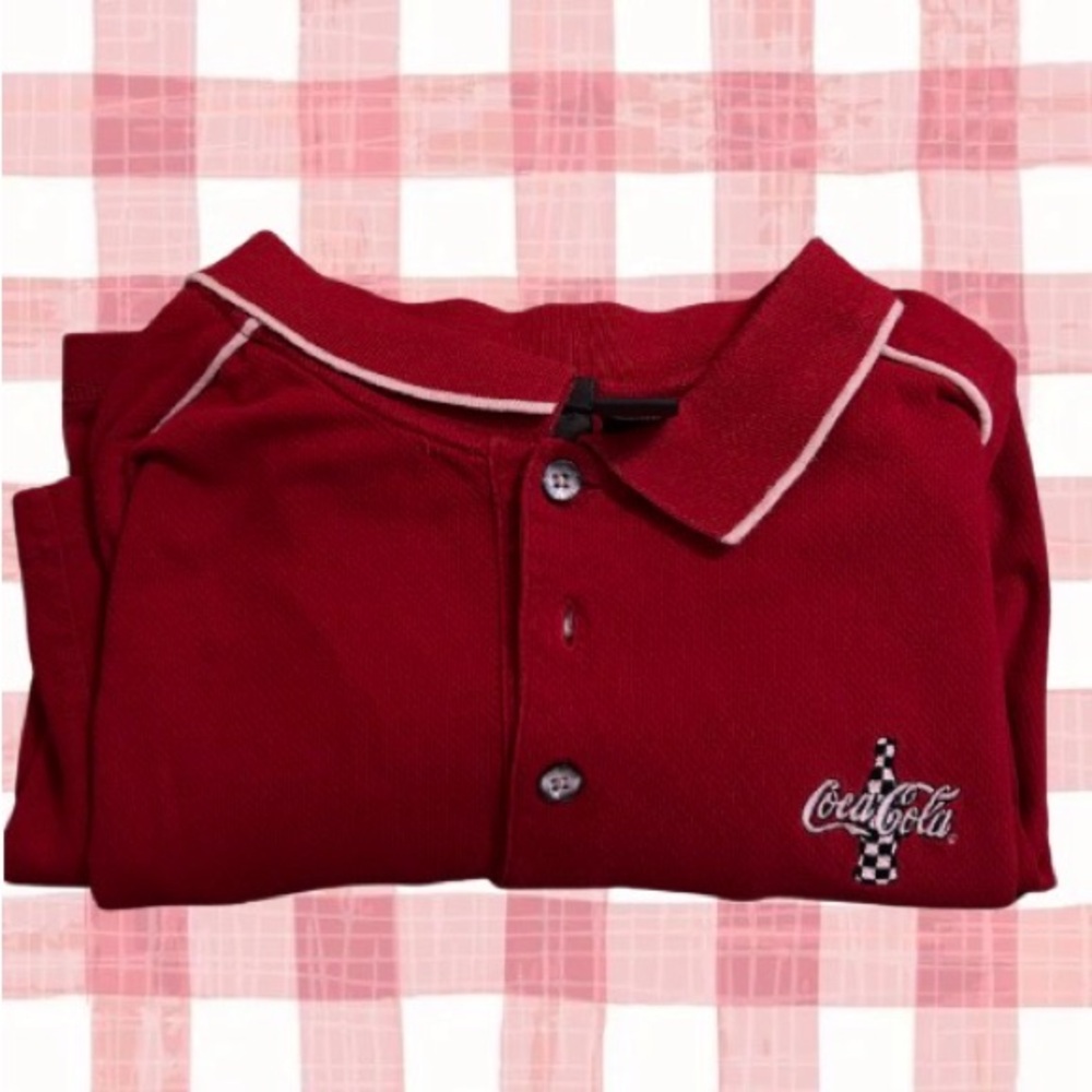 Vintage Coca-Cola Red Polo with White Accents